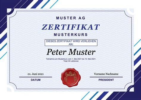 Zertifikat .